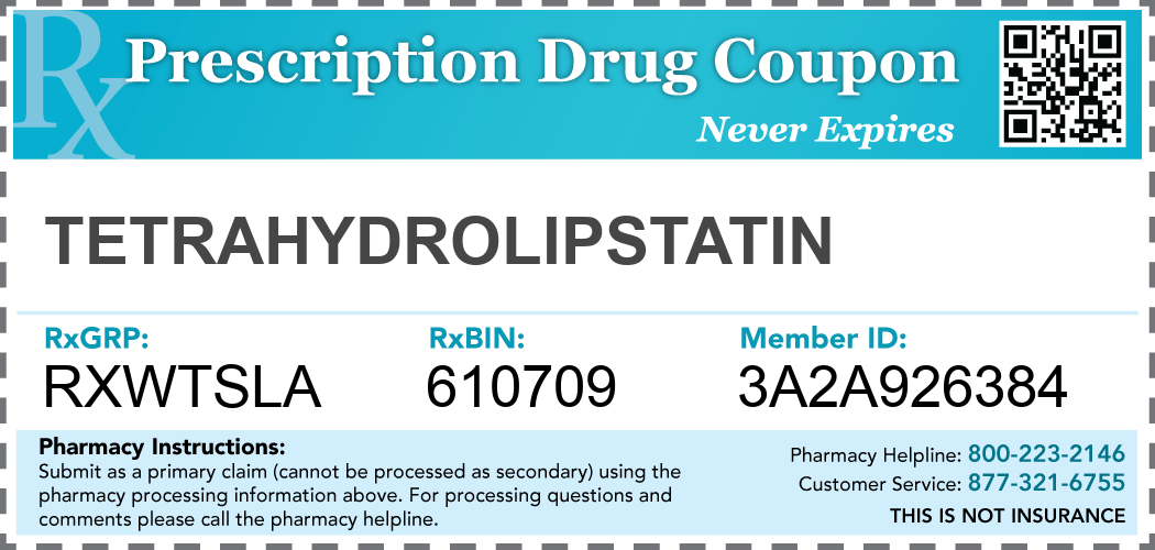 tetrahydrolipstatin Prescription Drug Coupon